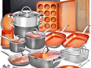 Home Hero Copper Pots and Pans Set -23pc Copper Cookware Set